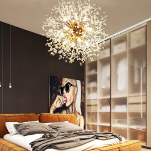 Home Modern Crystal Dandelion Chandelier Gold